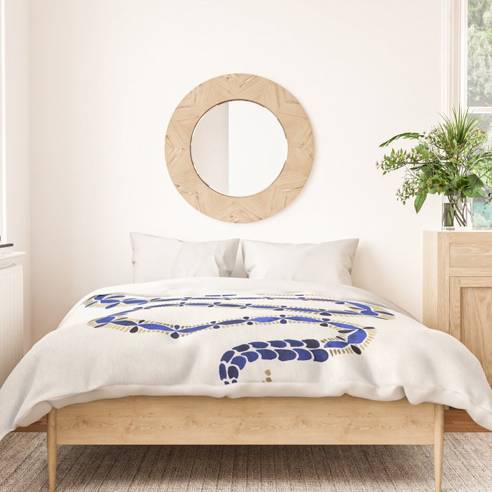 Navy & Gold Serpent Duvet Cover Gallery Image 3