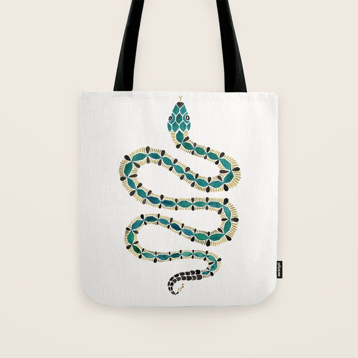 Emerald & Gold Serpent Tote Bag Gallery Image 1