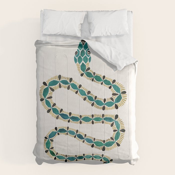 Emerald & Gold Serpent Comforter Gallery Image 6