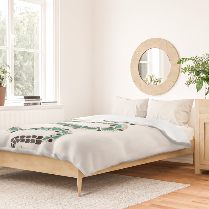Emerald & Gold Serpent Duvet Cover Gallery Image 2