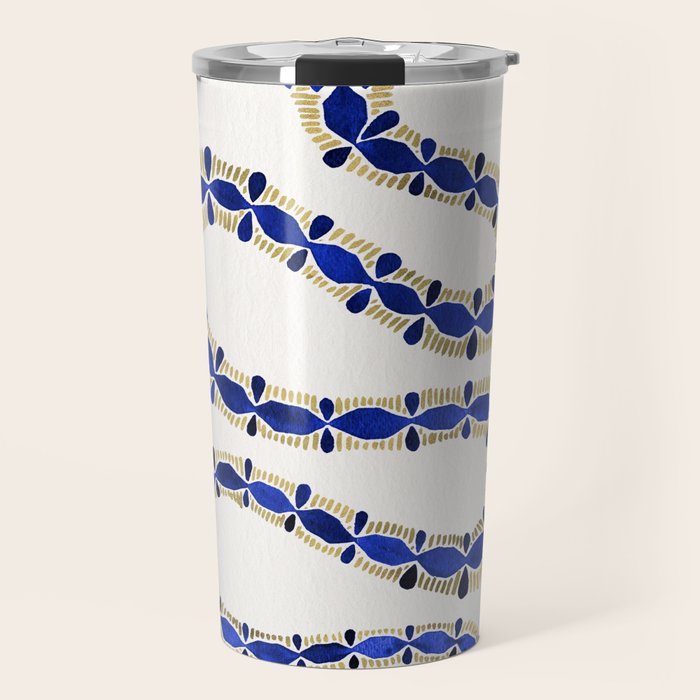 Navy & Gold Serpent Travel Mug Gallery Image 1