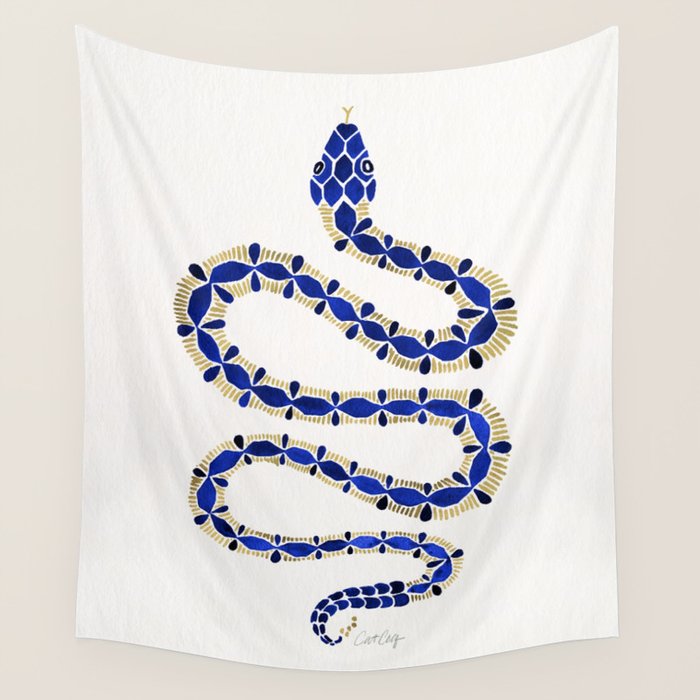 Navy & Gold Serpent Wall Tapestry Gallery Image 4