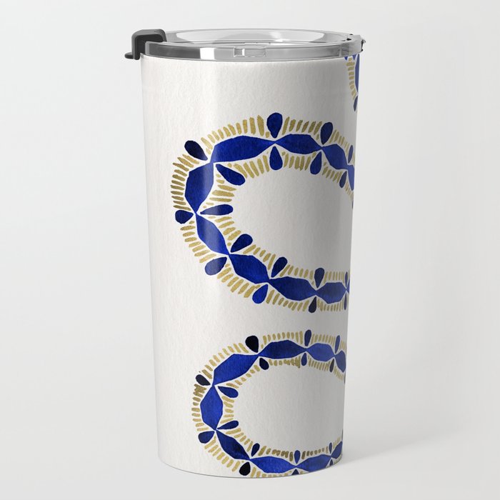 Navy & Gold Serpent Travel Mug Gallery Image 3