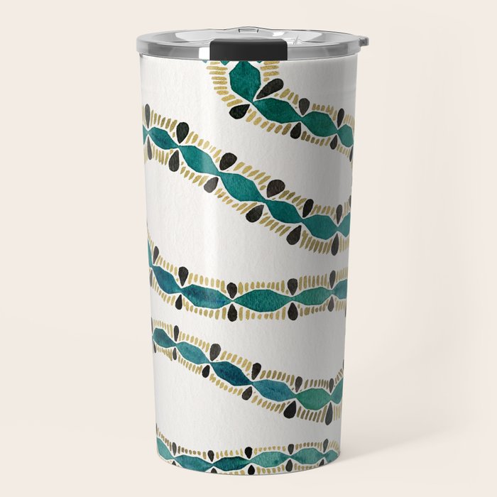 Emerald & Gold Serpent Travel Mug Gallery Image 1