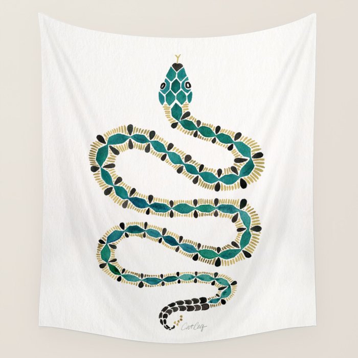 Emerald & Gold Serpent Wall Tapestry Gallery Image 4