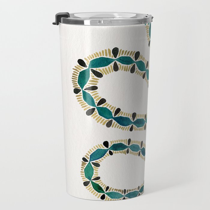 Emerald & Gold Serpent Travel Mug Gallery Image 3