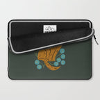 Playful Tabby and Blue Flowers Laptop Sleeve Gallery Image 2