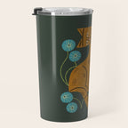 Playful Tabby and Blue Flowers Travel Mug Gallery Image 3