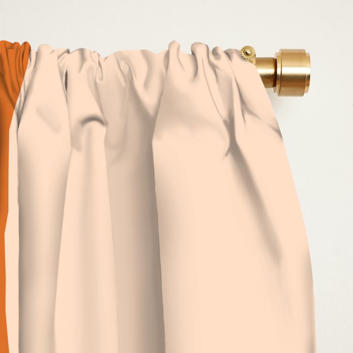 Mid-Century Modern Palm Springs Abstract Pattern Pink Orange Cream Window Curtain Gallery Image 2