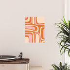 Mid-Century Modern Palm Springs Abstract Pattern Pink Orange Cream Poster Gallery Image 2