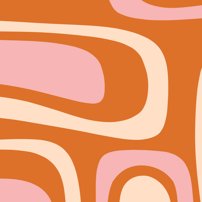 Mid-Century Modern Palm Springs Abstract Pattern Pink Orange Cream Coffee Mug Gallery Image 2