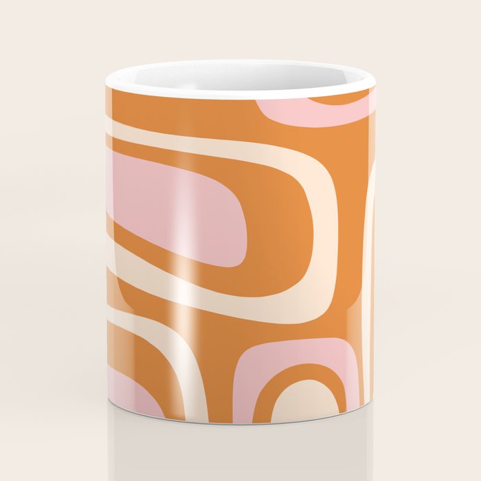 Mid-Century Modern Palm Springs Abstract Pattern Pink Orange Cream Coffee Mug Gallery Image 4