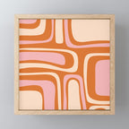 Mid-Century Modern Palm Springs Abstract Pattern Pink Orange Cream Mini Art Print Gallery Image 1