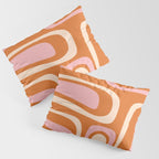 Mid-Century Modern Palm Springs Abstract Pattern Pink Orange Cream Pillow Sham Gallery Image 3