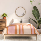 Mid-Century Modern Palm Springs Abstract Pattern Pink Orange Cream Comforter Gallery Image 3