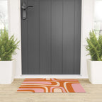 Mid-Century Modern Palm Springs Abstract Pattern Pink Orange Cream Welcome Mat Gallery Image 3