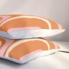 Mid-Century Modern Palm Springs Abstract Pattern Pink Orange Cream Pillow Sham Gallery Image 3
