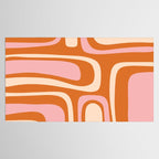 Mid-Century Modern Palm Springs Abstract Pattern Pink Orange Cream Tablecloth Gallery Image 2