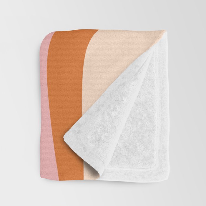 Mid-Century Modern Palm Springs Abstract Pattern Pink Orange Cream Throw Blanket Gallery Image 3