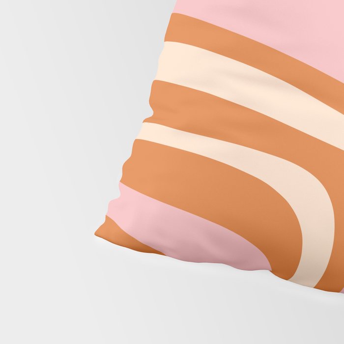 Mid-Century Modern Palm Springs Abstract Pattern Pink Orange Cream Pillow Sham Gallery Image 4