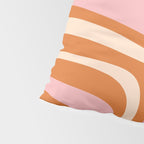 Mid-Century Modern Palm Springs Abstract Pattern Pink Orange Cream Pillow Sham Gallery Image 4