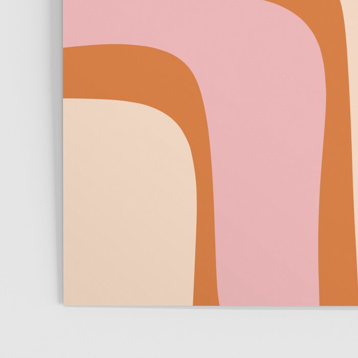 Mid-Century Modern Palm Springs Abstract Pattern Pink Orange Cream Poster Gallery Image 3