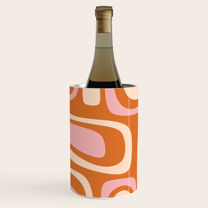 Mid-Century Modern Palm Springs Abstract Pattern Pink Orange Cream Wine Chiller Gallery Image 1