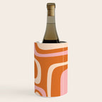 Mid-Century Modern Palm Springs Abstract Pattern Pink Orange Cream Wine Chiller Gallery Image 3