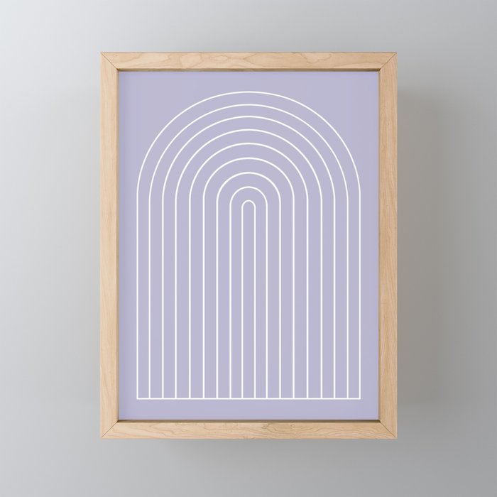 Minimal Arch XXXIII Lilac Purple Modern Geometric Lines Mini Art Print Gallery Image 1