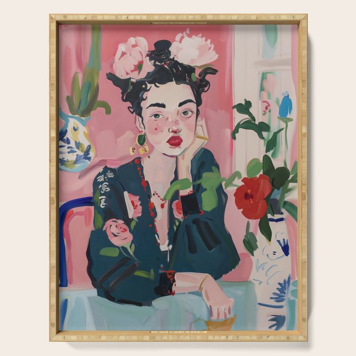 Dreamy Muse in Bloom  Serving Tray Gallery Image 1