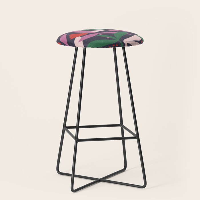 Hand Drawn Florals #2 Stool Gallery Image 1