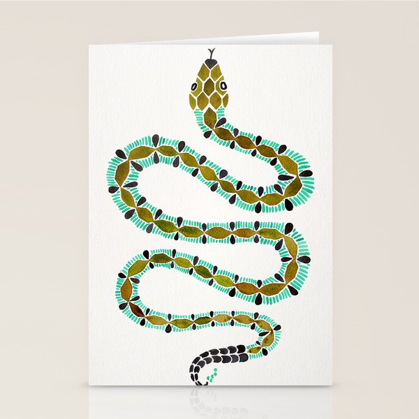 Turquoise Serpent Stationery Card Gallery Image 1