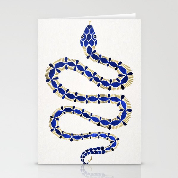 Navy & Gold Serpent Stationery Card Gallery Image 2
