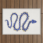 Navy & Gold Serpent Outdoor Rug Gallery Image 1