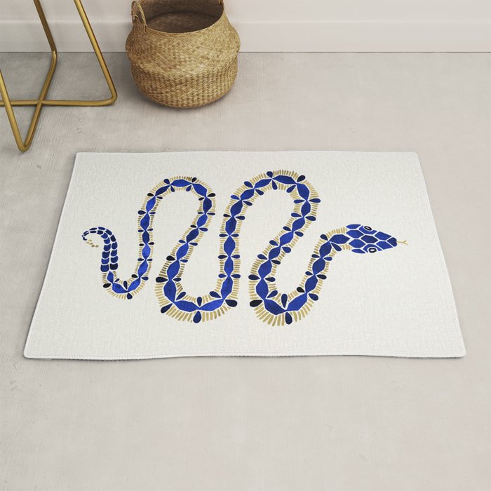 Navy & Gold Serpent Rug Gallery Image 1