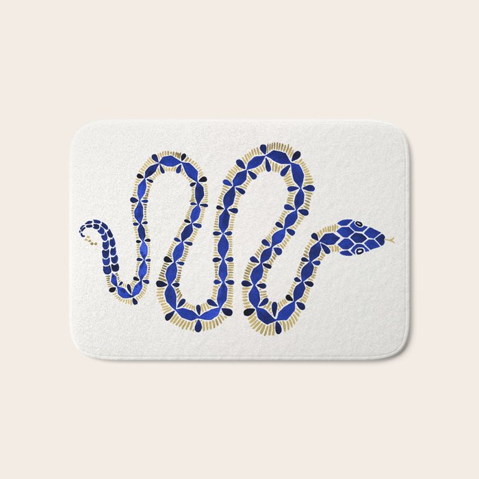 Navy & Gold Serpent Bath Mat Gallery Image 1
