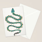 Emerald & Gold Serpent Stationery Card Gallery Image 2