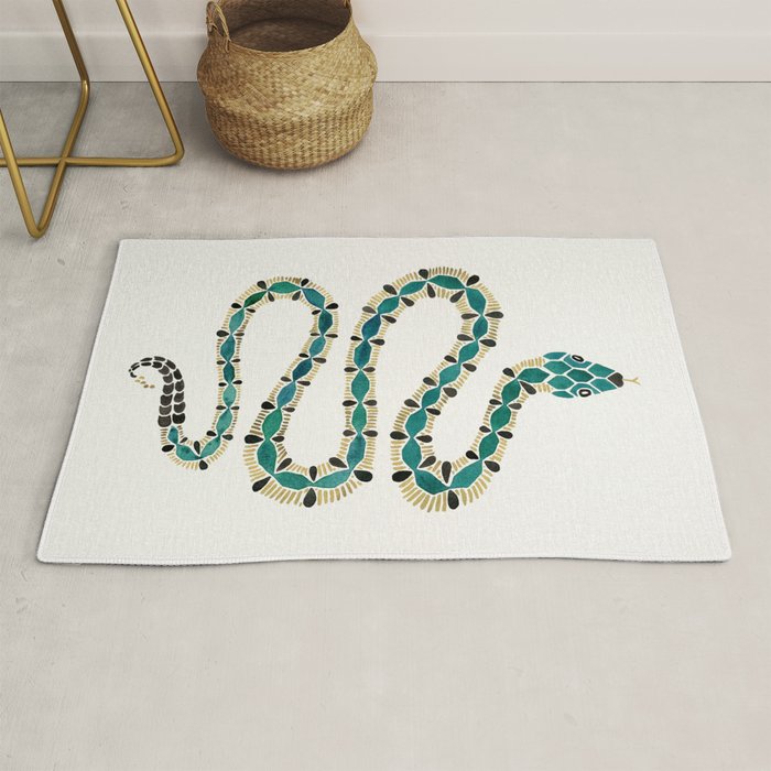Emerald & Gold Serpent Rug Gallery Image 1