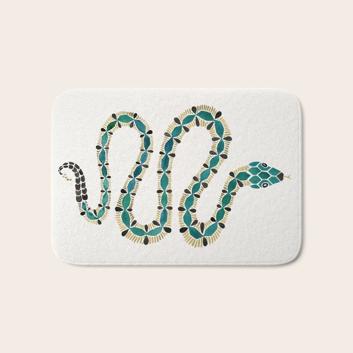 Emerald & Gold Serpent Bath Mat Gallery Image 1