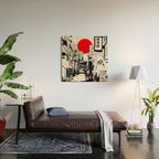 Tokyo street sunrise Wood Wall Art Gallery Image 2