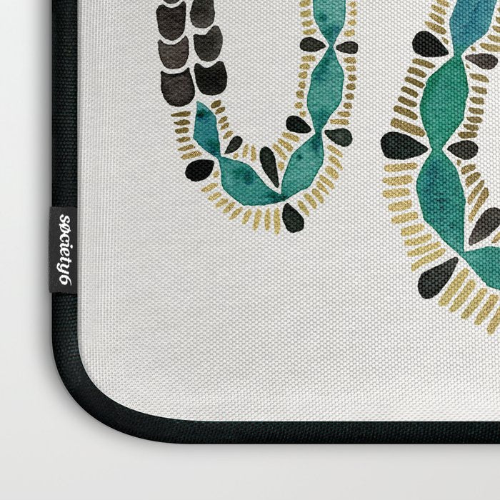 Emerald & Gold Serpent Laptop Sleeve Gallery Image 3