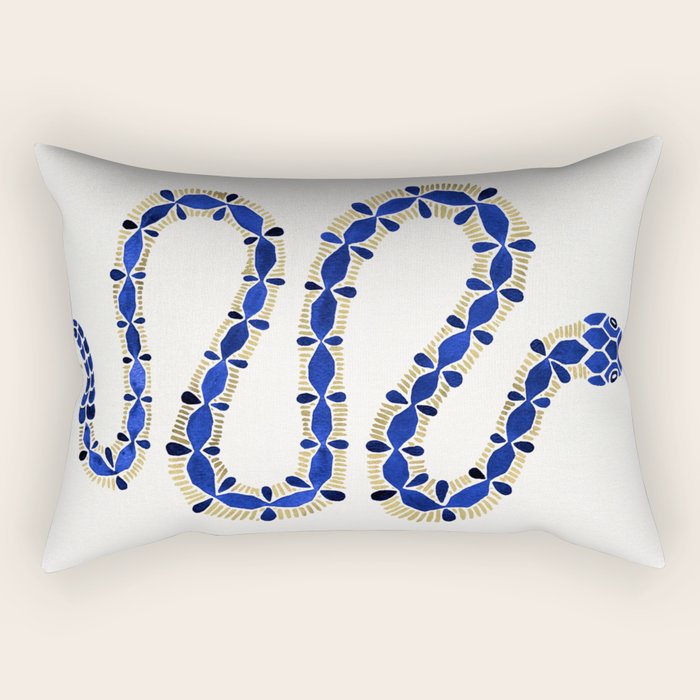 Navy & Gold Serpent Rectangular Pillow Gallery Image 1