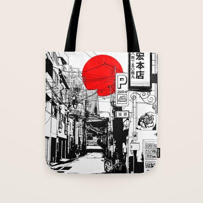 Tokyo street sunrise Tote Bag Gallery Image 1
