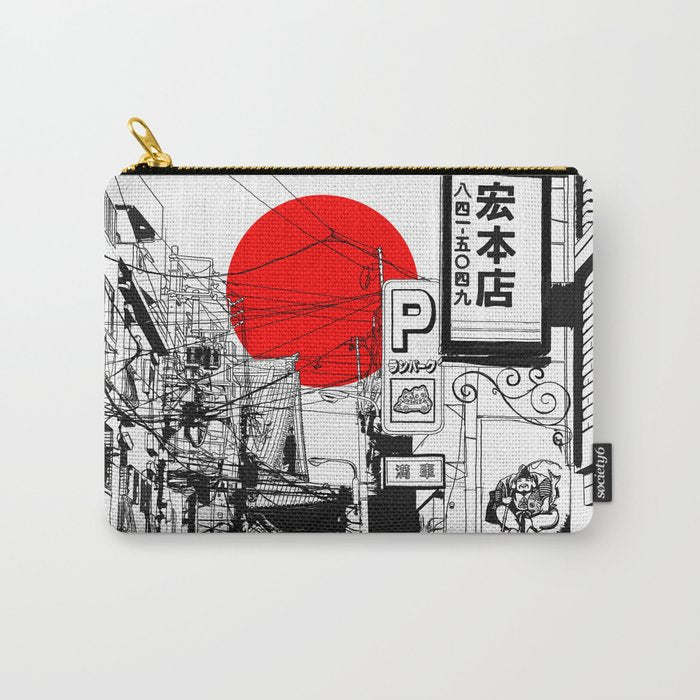 Tokyo street sunrise Carry All Pouch Gallery Image 1