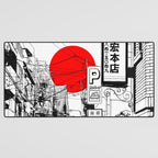 Tokyo street sunrise Desk Mat Gallery Image 3