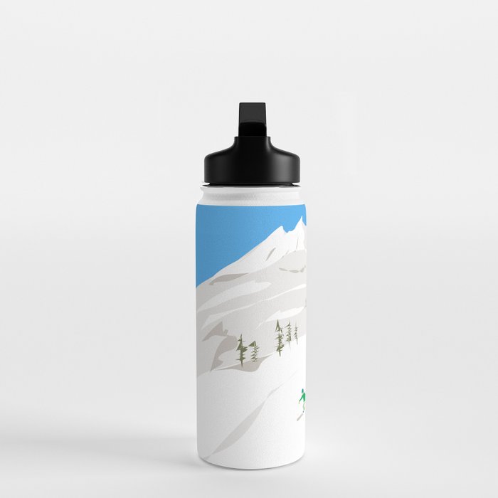 Snowy Mountain Skiers Water Bottle Gallery Image 3