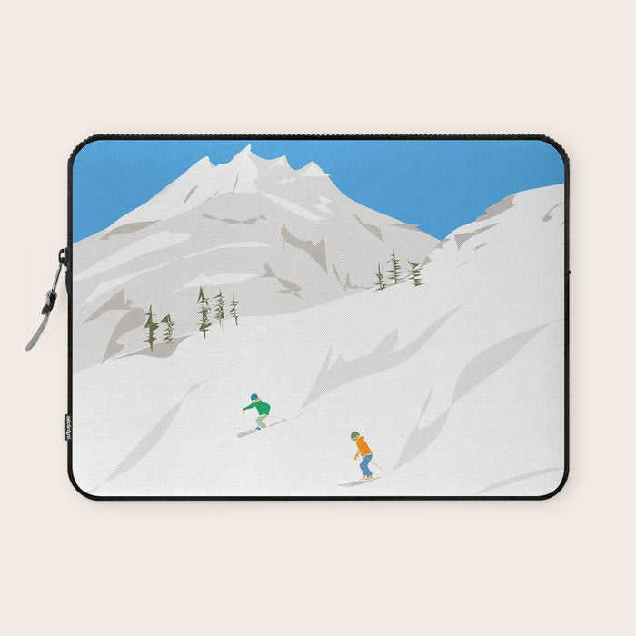 Snowy Mountain Skiers Laptop Sleeve Gallery Image 1