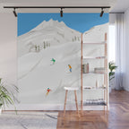 Snowy Mountain Skiers Wall Mural Gallery Image 1
