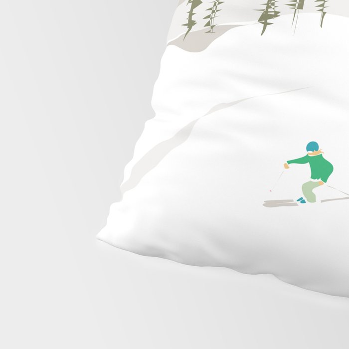 Snowy Mountain Skiers Pillow Sham Gallery Image 4