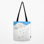 Snowy Mountain Skiers Tote Bag Gallery Image 2